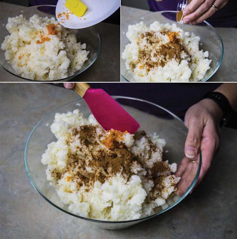 Condire il riso dopo la cottura.