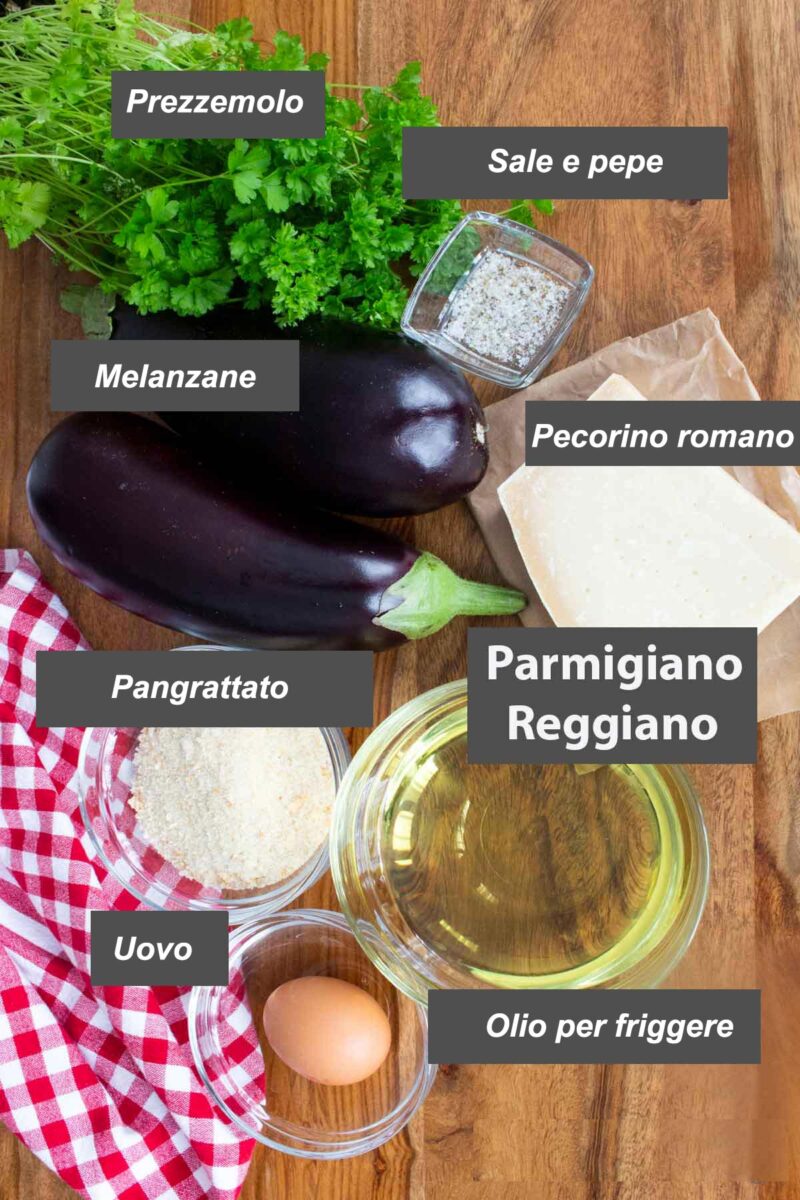 Ingredienti per le Polpette-di-Melanzane alla siciliana