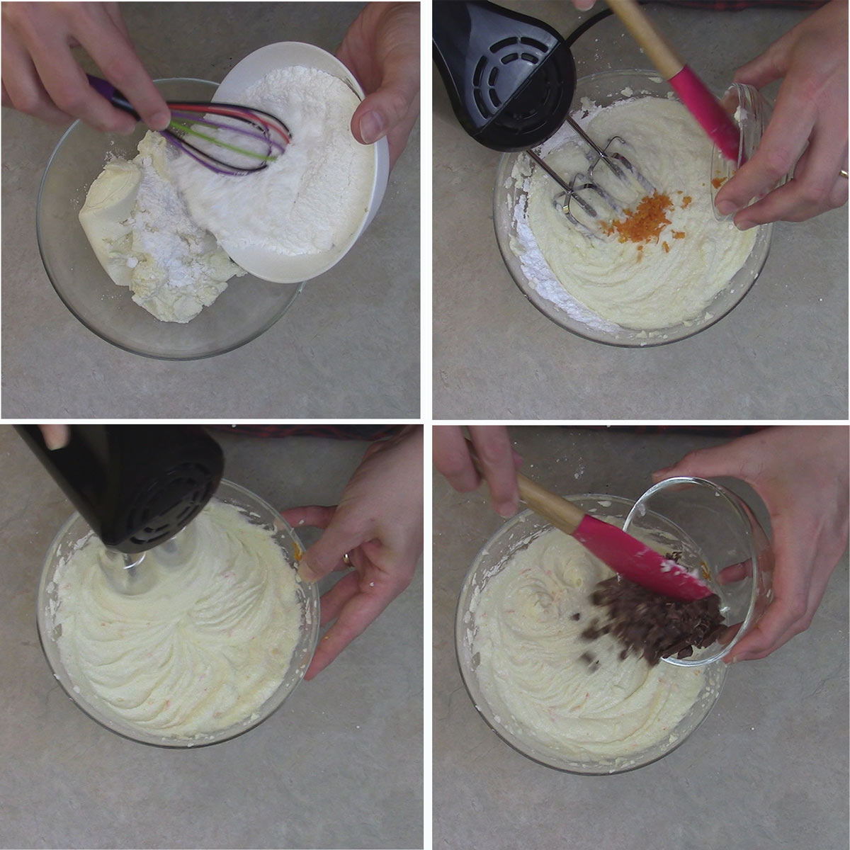 Cassata preparazione della crema di ricotta.